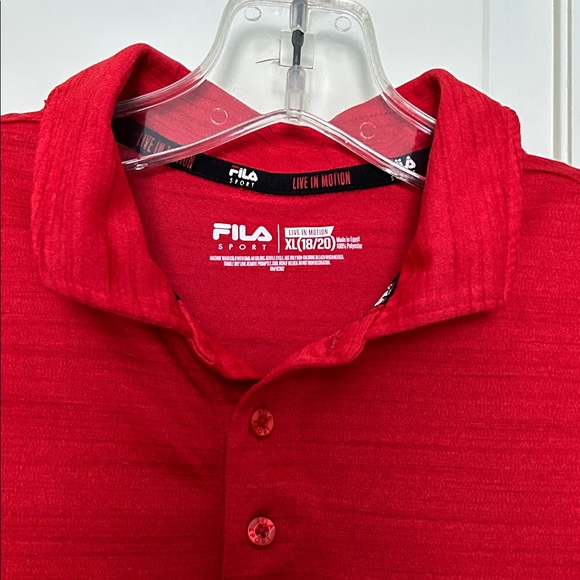 Fila Classic Red Polo Shirt - Picture 5 of 8